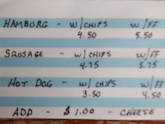Page 2 of menu, Stadium Grill in Niagara Falls, NY