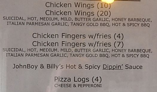 Page 1 of menu, Wagon Wheel in Niagara Falls, NY